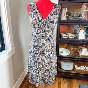 Vintage Jenny Helene Los Angeles Elastic Ruched Shoulder/Waist Midi Dress S